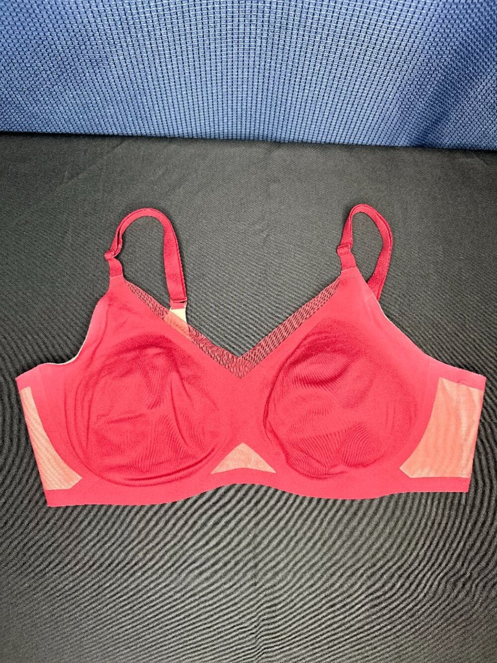 Honeylove Crossover Red/Beige Bra, Size X-Large Shapewear 4-Way Stretch Boning